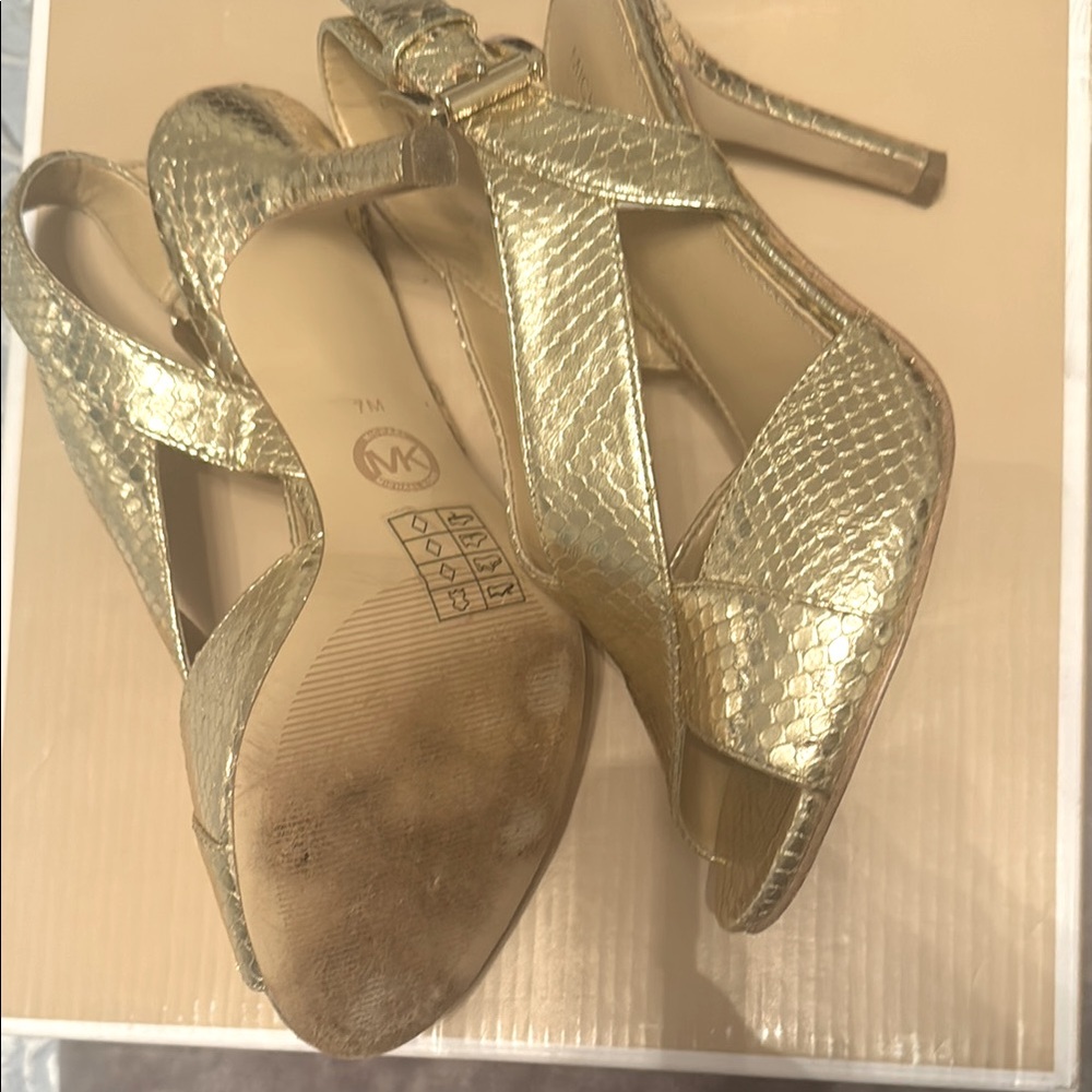 Michael Kors Gold High-Heeled Sandals